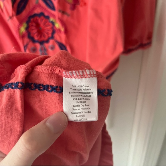 Johnny Was Embroidered Peasant Dress Pink - Picture 5 of 6